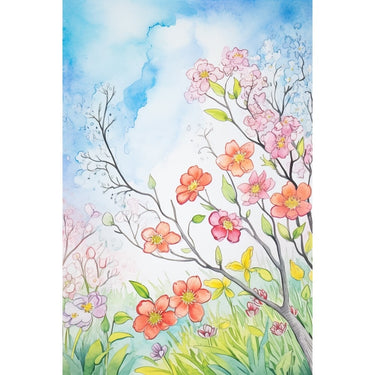 Spring Flowers Watercolor canvas